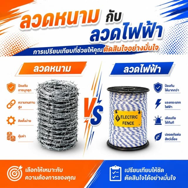 ลวดหนามกับลวดไฟฟ้า : การเปรียบเทียบที่ช่วยให้คุณตัดสินใจอย่างมั่นใจ
