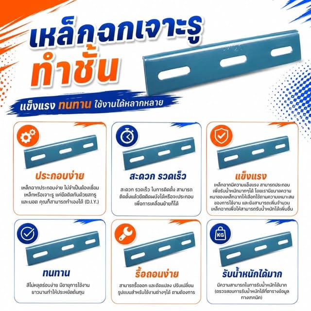 เหล็กฉากเจาะรูทำชั้น เหล็กฉากเจาะรูทำชั้น