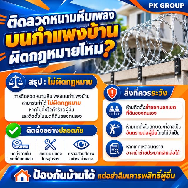 ติดลวดหนามหีบเพลงบนกำแพงบ้าน ผิดกฎหมายไหม?